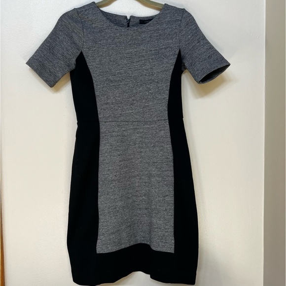 J.Crew Colorblock Paneled Stretch black and grey Dress | Size XS 0 - Picture 3 of 10